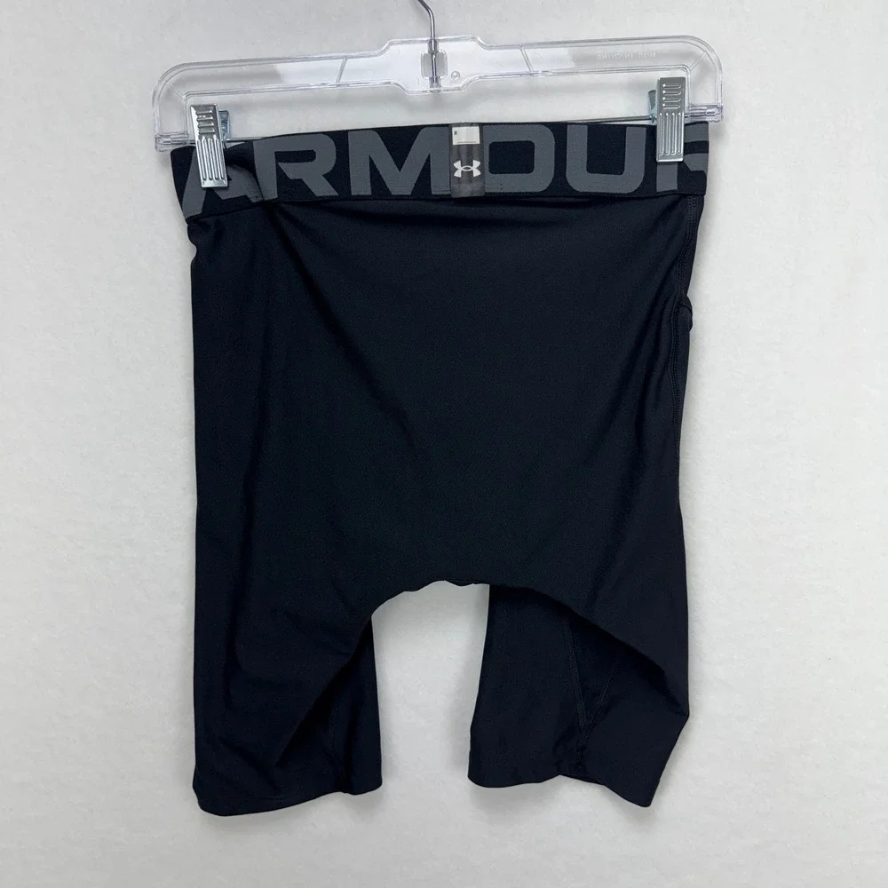 Under Armour Compression Shorts Men M Black Athletic Gym Logo Waistband Pocket